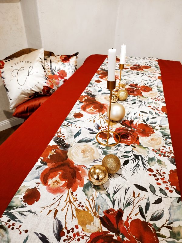 Dlhý ľanový vianočný behúň 40x185cm - SCADNDI: basic