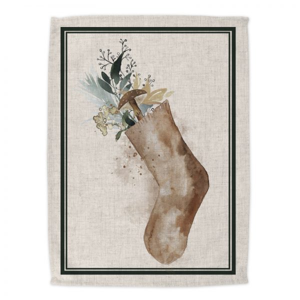 Ľanová vianočná kuchynská utierka 40x60cm -FROST stocking